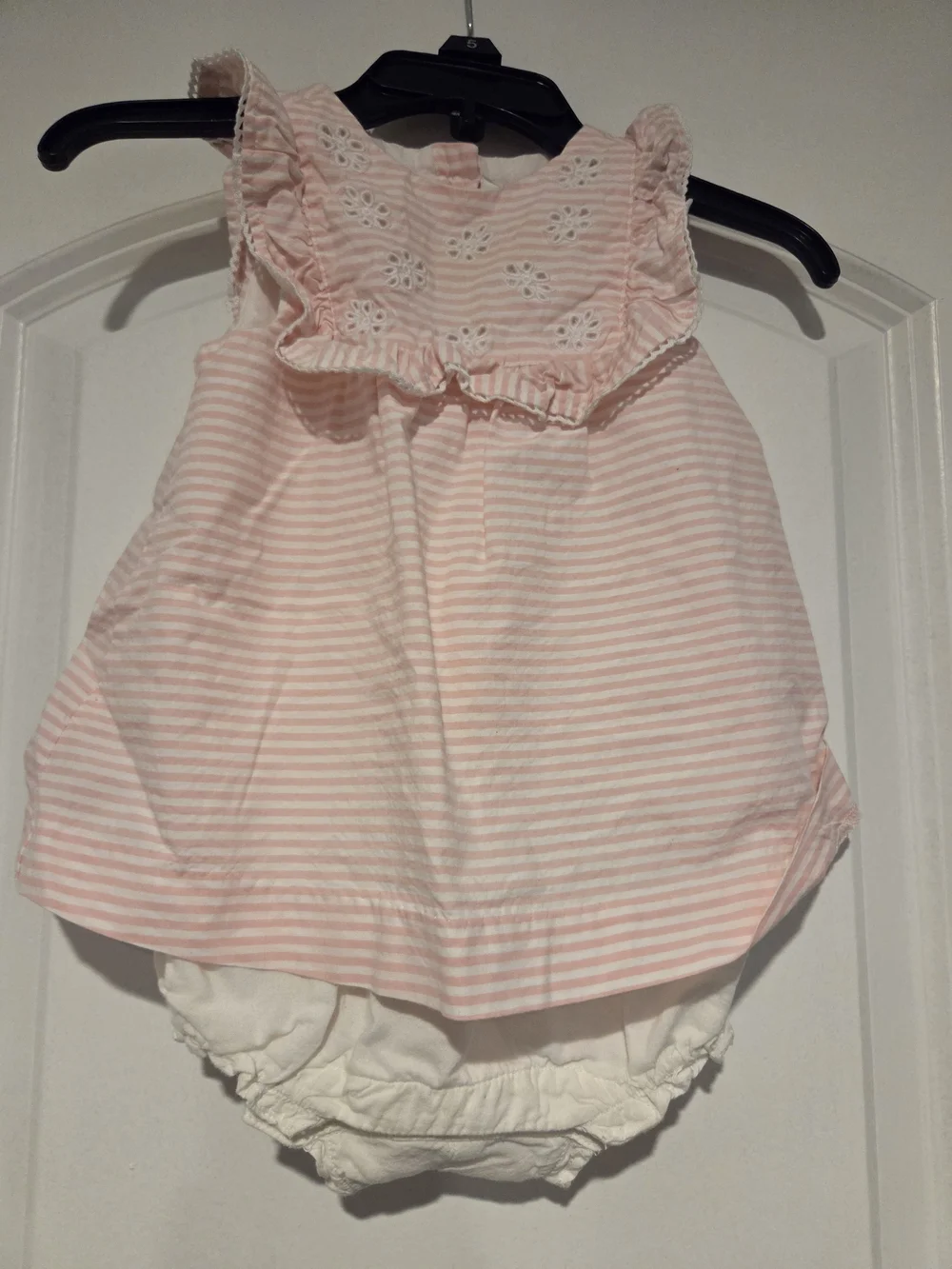 Janie and Jack Pink and White Striped Baby Romper